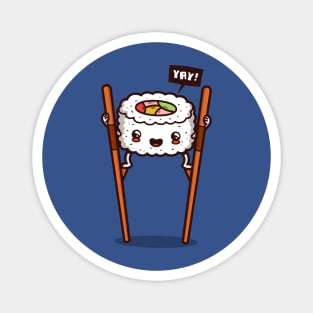 Cute Kawaii Funny Japanese Sushi On Stilts Gift For Sushi Lovers Magnet